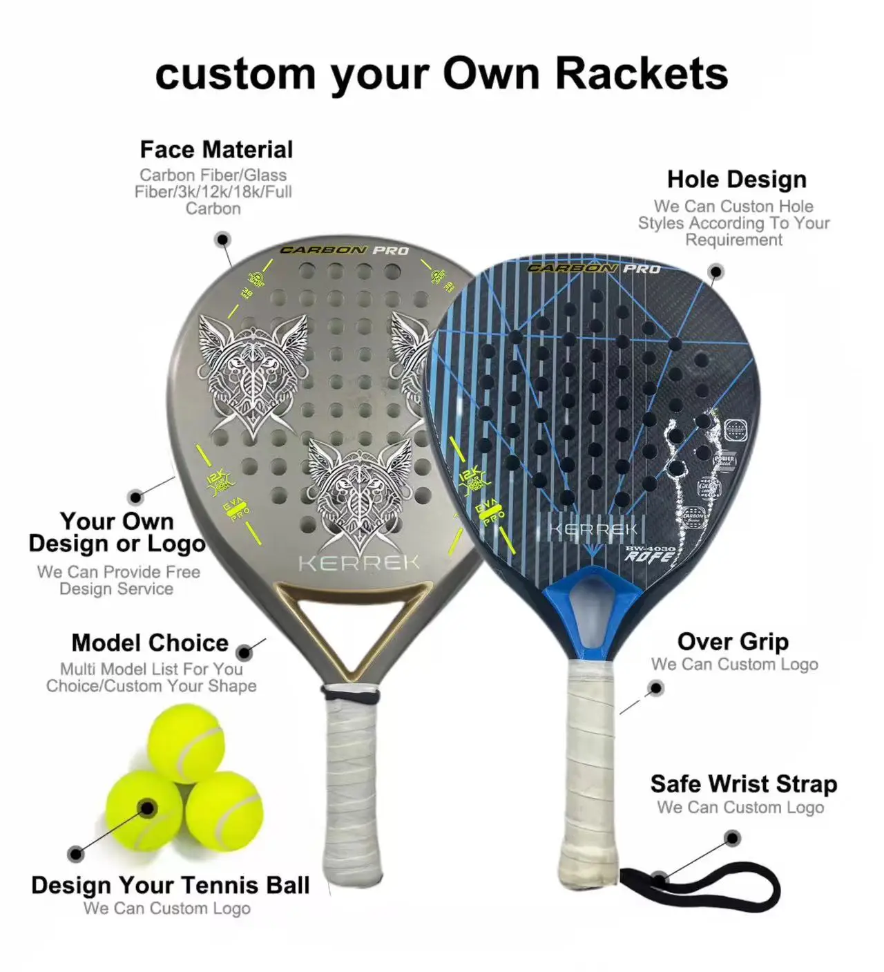 Factory Supply Factory Price Oem Customized Palas De Padel 3K 12K 18K Carbon Fiber Raquete Beach Tennis Rackets Padel Rackets