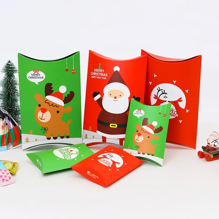 Custom Christmas Happy new year pillow shape socks gift paper boxes