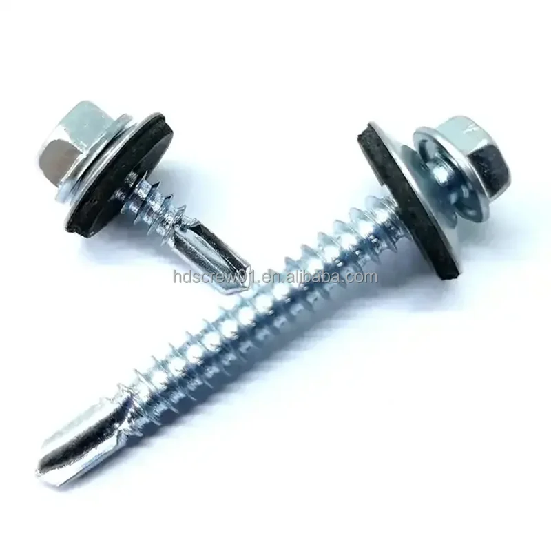 Customized Roofing Screws DIN7504K Hex Head Self Drilling Screw With EPDM Bonded Washer M6.3 M4.8