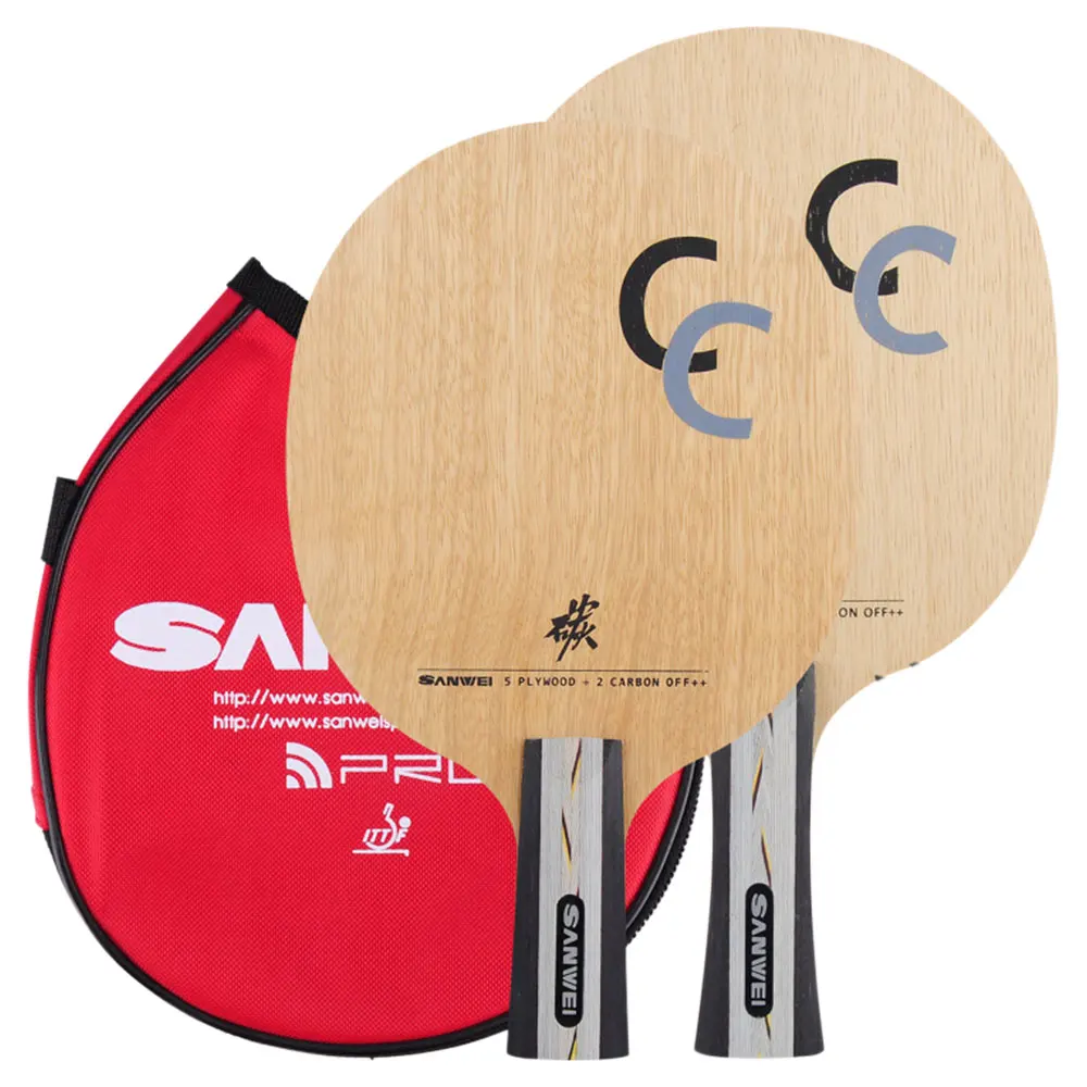 Hot sale Sanwei CC LD carbon five layer wood 73 g light table tennis bat blade
