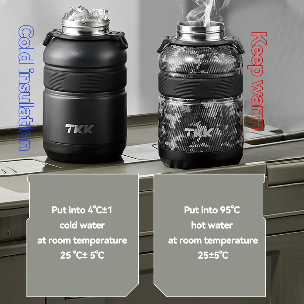 Large capacity 316 stainless steel water bottle Insulated Thermos With Straw Double Walled Vacuum Outdoor
