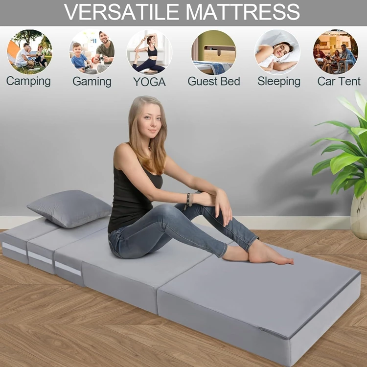 2024 Hot selling memory foam foldable mattress High Density Hypo-allergenic Memory Foam folding Mattress