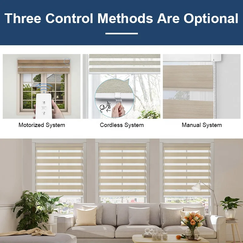 Zebra blinds cordless remote screen blackout automatic smart electric folding fabric roller blind motorized windows zebra blinds
