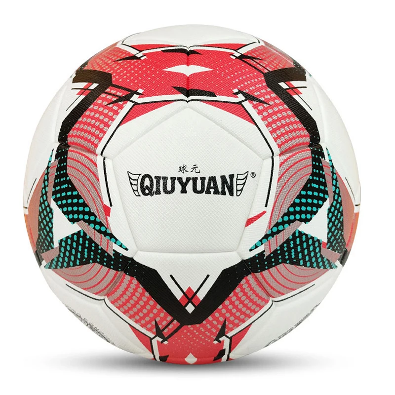 Qiuyuan PU thermal bonded match soccer football ball size 5 custom logo OEM acceptable real game match soccer ball football ball