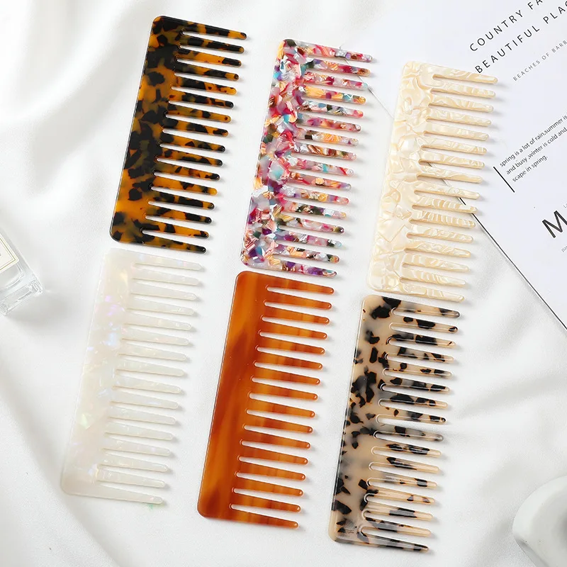 Custom Logo and Packaging Acetate Combs Cellulose Hair Comb High Quality Large Size Hairdressing Comb For Woman Girls Gift