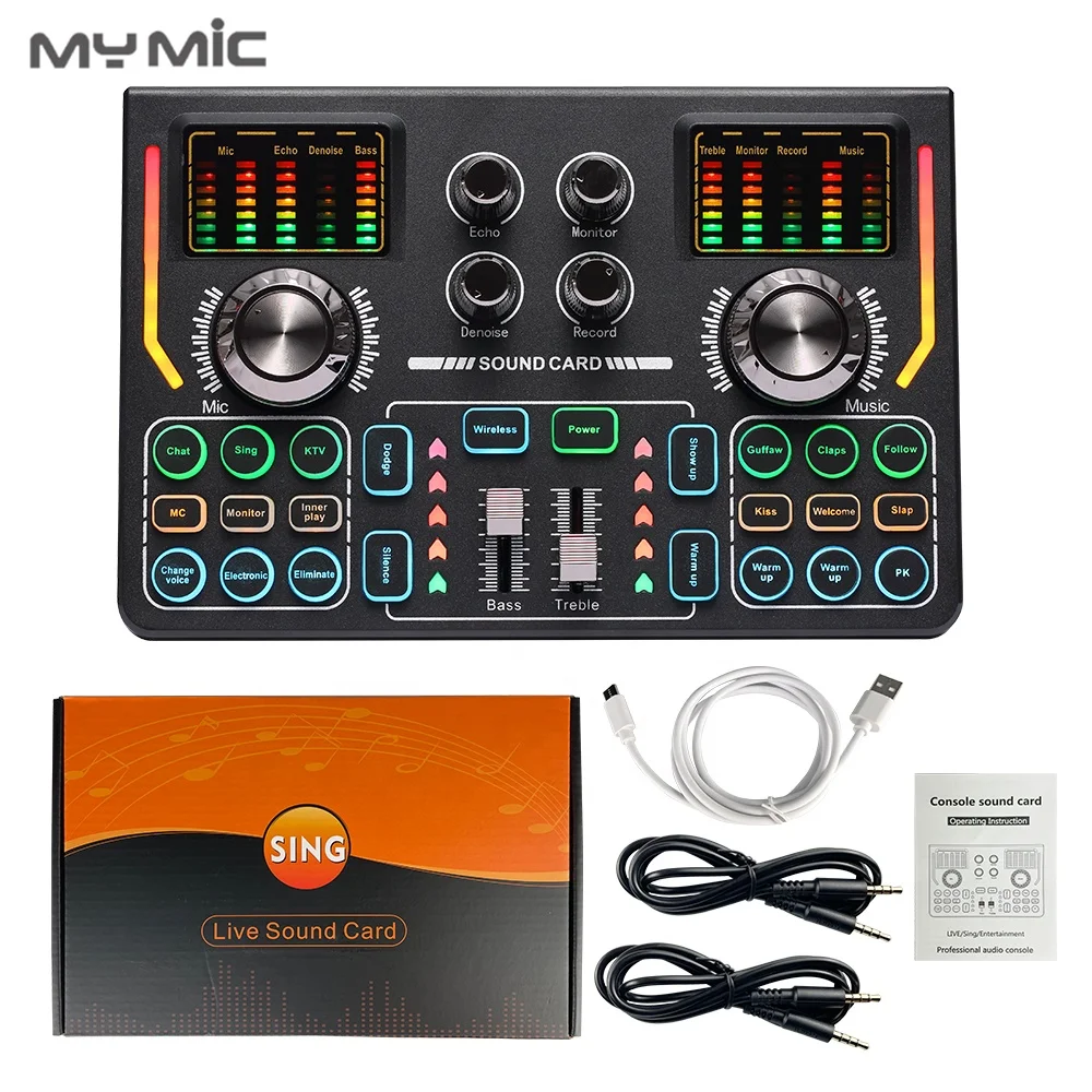 New arrival X2 professional usb sound card live stream YouTube audio sound cards & mixers for Podcasting Home Studio Recording
