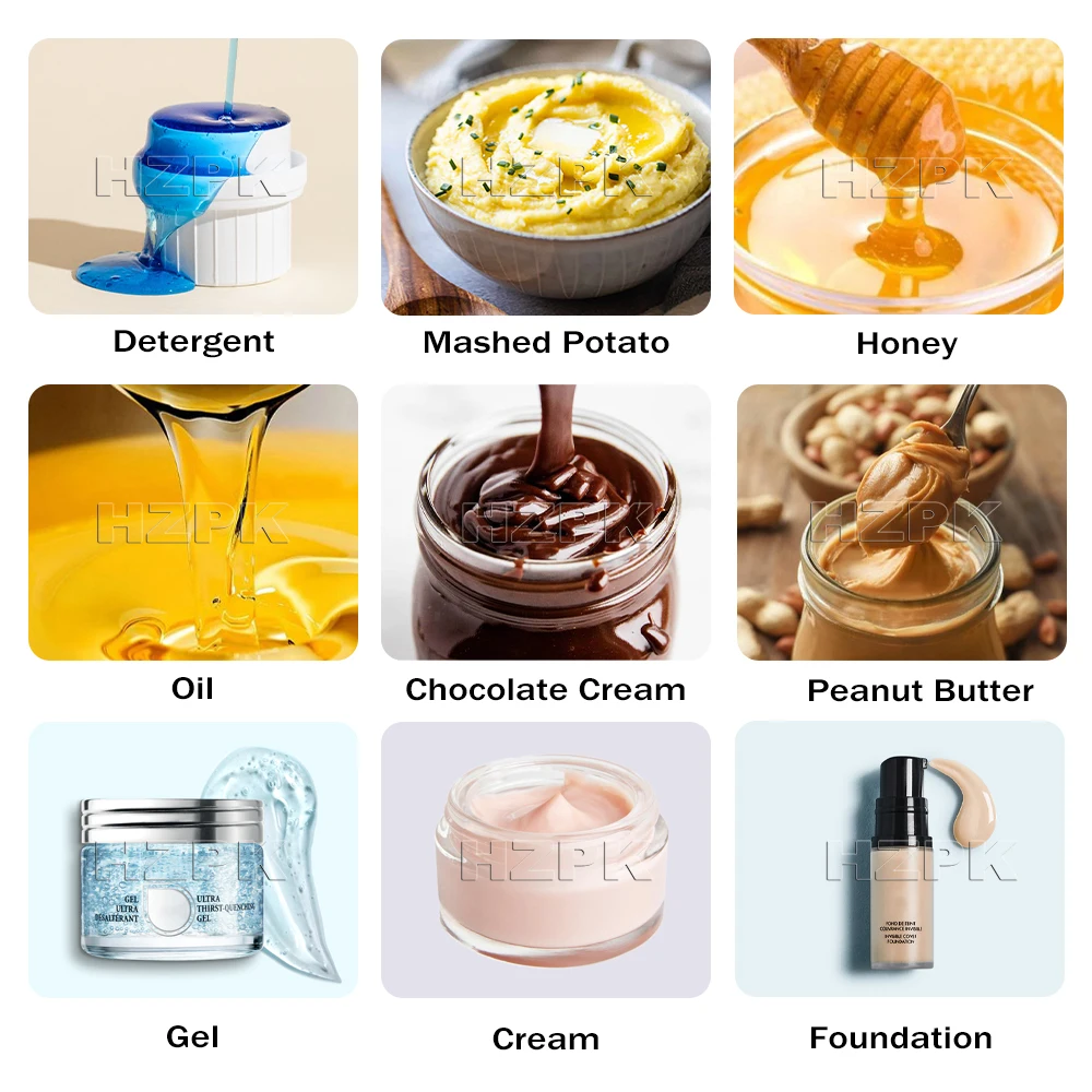 HZPK Lotion Meat Paste Whipped Cream Chargers 5 Gallon Rotor Pump Filling Machine Semi Automatic