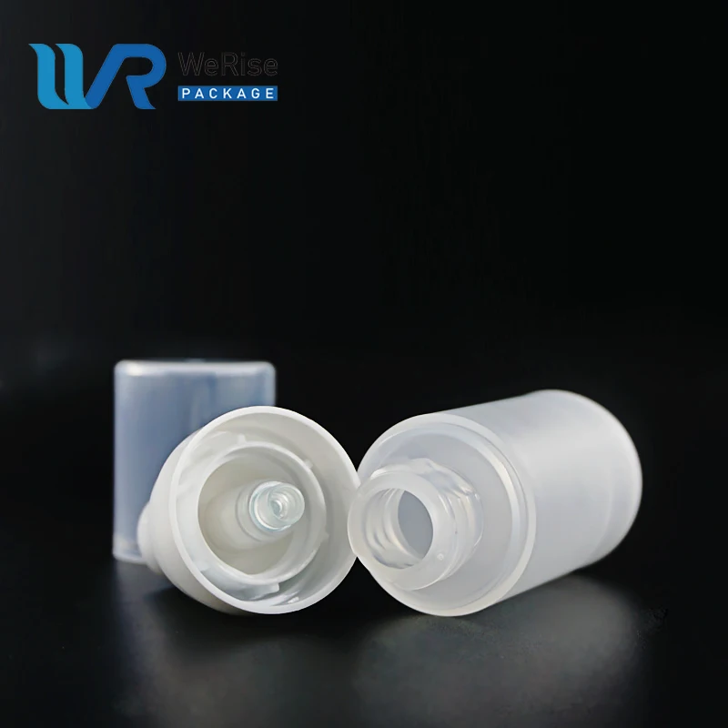 Yuyao factory pp plastic airless pump bottle 30ml 15ml airless cosmetic mist bottle