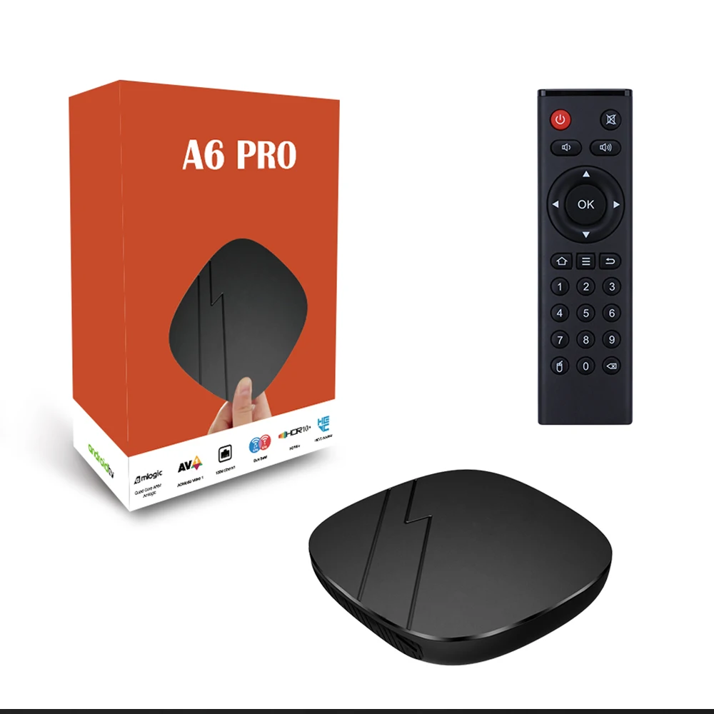 Multi media 4k video Decoder 2.4G 5G dual wifi settop box A6 Pro 2GB 16GB Amlogic S905W2 android tv tvbox