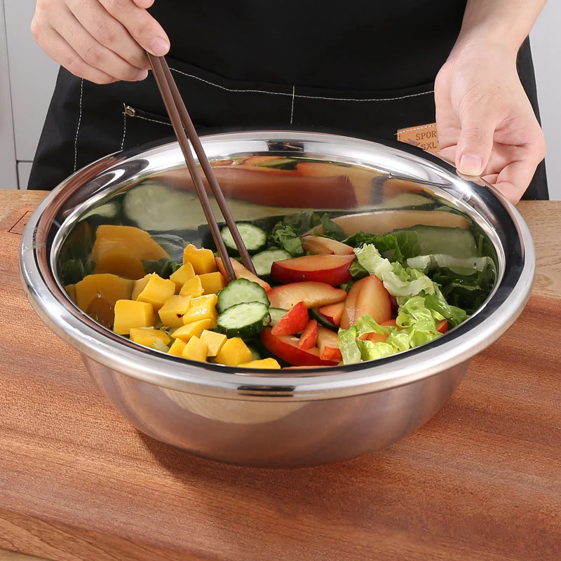 FTS basin Food Grade Hot selling Wholesale Stainless Steel catering Kitchen supplies stackable Mixing Bowl