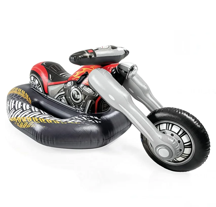 Inflatable Cruiser Motorbike Ride On Pool Float Toy Motorcycle Blow Up Swimming Rider Toys