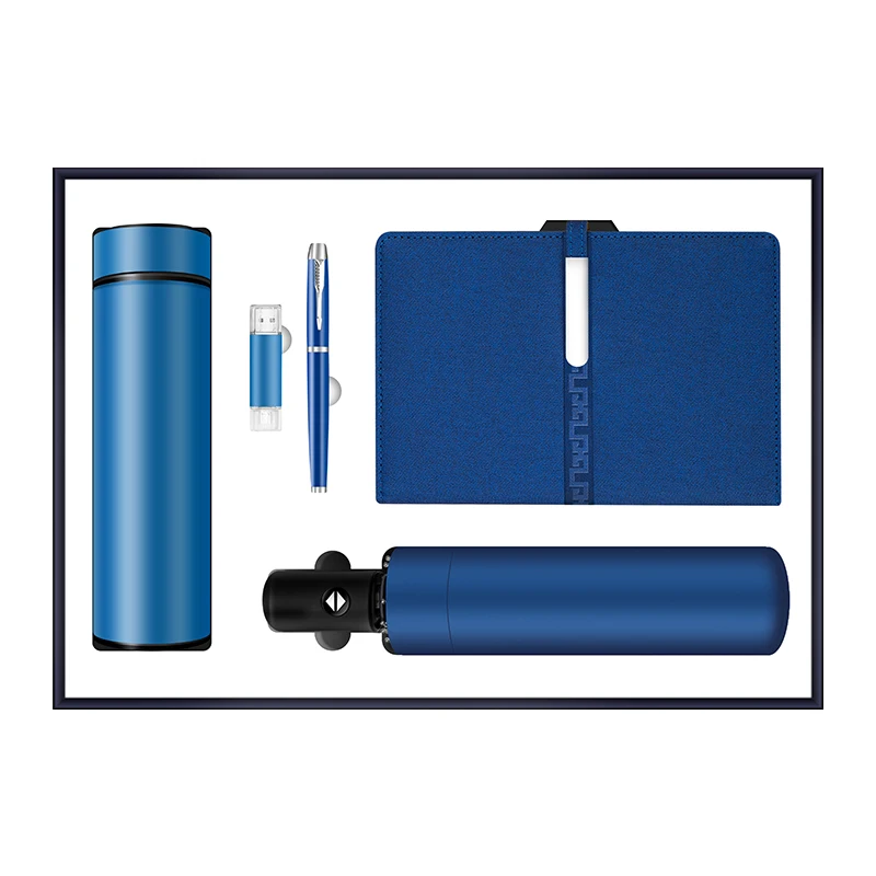 A5 notebook sign pen umbrella USB flash drive speaker power bank corporate gift set support low customization factory gift items