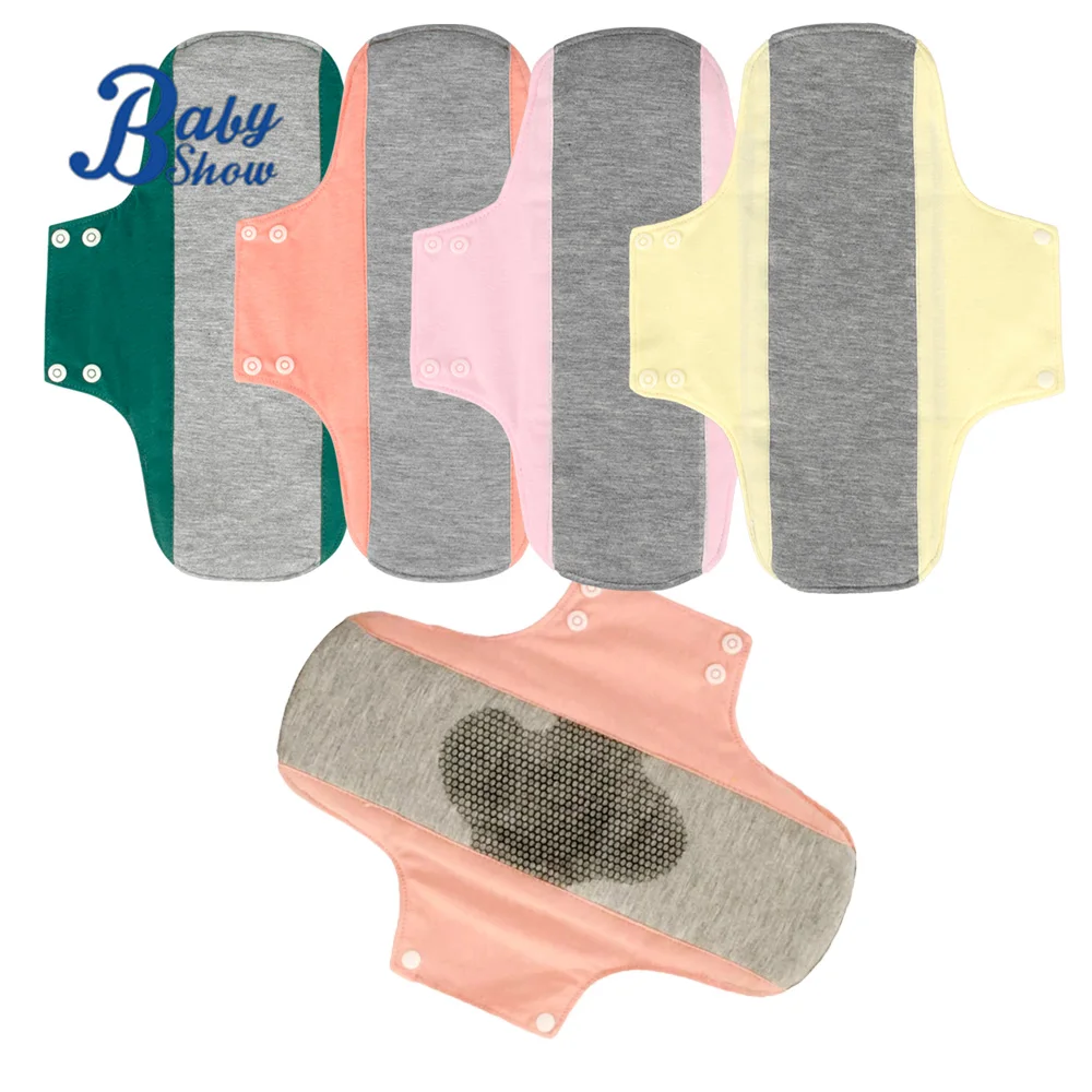 new Washable Panty Liner Anti Slip 22.28cm Cloth Menstrual Pads Breathable Graphene Lady  Cloth Sanitary Pads For Women Reusable