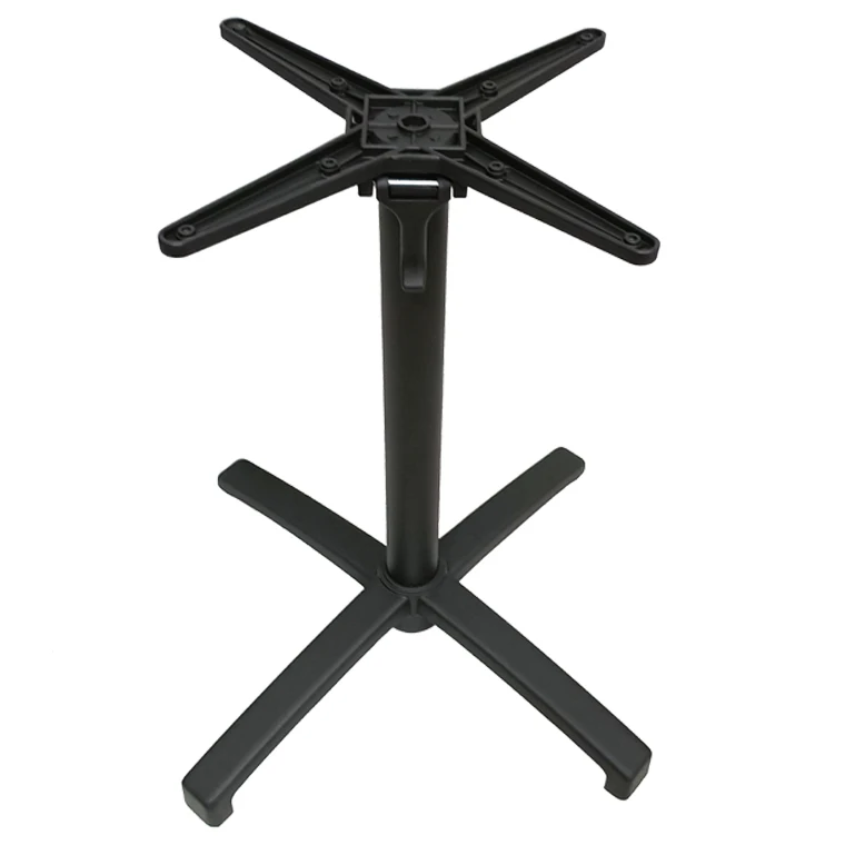 Folding Legs t-foot Aluminum Stackable Folding Commercial Black Table Base Metal Bistro Coffee Table Legs for Restaurant