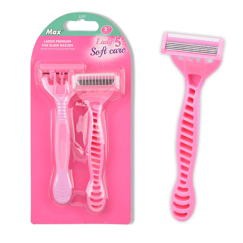 High quality 2Pcs Per Pack Max 5 blade wholesale razor blades high quality stainless steel razor disposable for lady