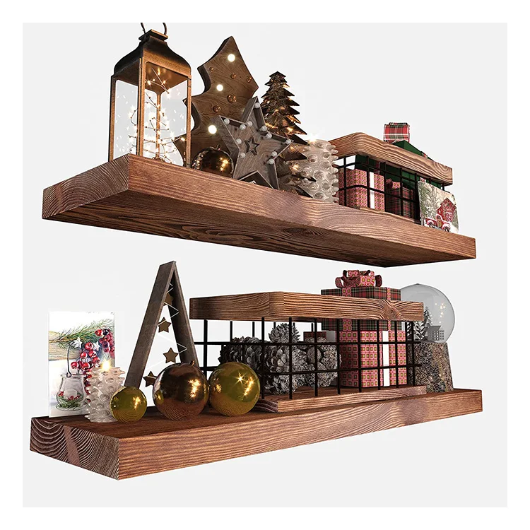 Modern Simple Bedroom Study Small Family Bookcase Multi-Storey Solid Wood Decor Shelf Hanging shelves for wall