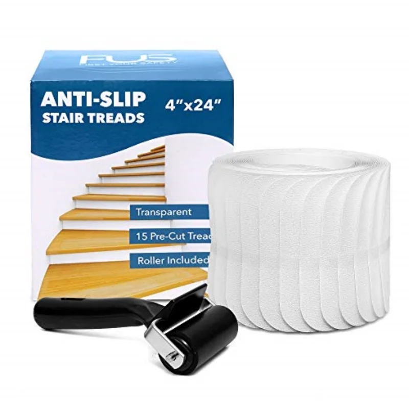 Waterproof Transparent Anti-Slip Stair Treads Strip Single Sided Self-Adhesive Solvent Glue Non-Slip Traction Stairs Grips Tape