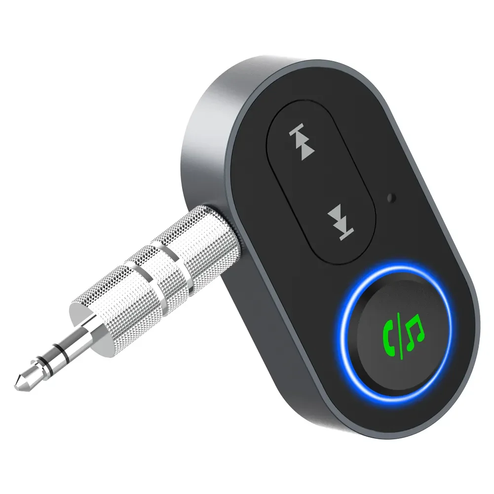 Blue-tooth Receiver AUX Wireless 5.0 Car Adapter Portable Wireless Audio Adapter 3.5mm Aux with Microphone