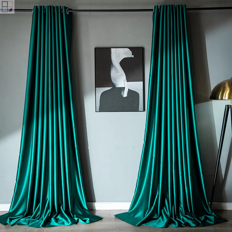 High quality classic solid shading blackout window curtain fabric curtains for the living room luxury
