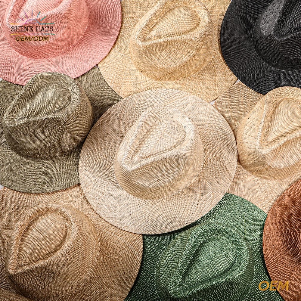Shinehats 2024 OEM Custom Logo Cowgirl Design Panama Summer Hat Bucket Cowboy Sombrero Chapeau Lady Wide Brim Fedora Straw Hats