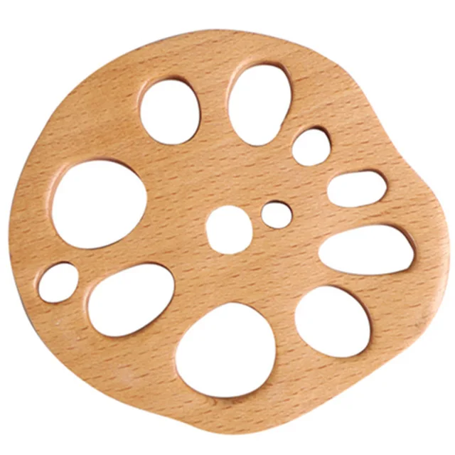 Suitable for home solid wood coaster creative lotus root pad Wooden Japanese thermal insulation anti-hot cup coffee cup coaster