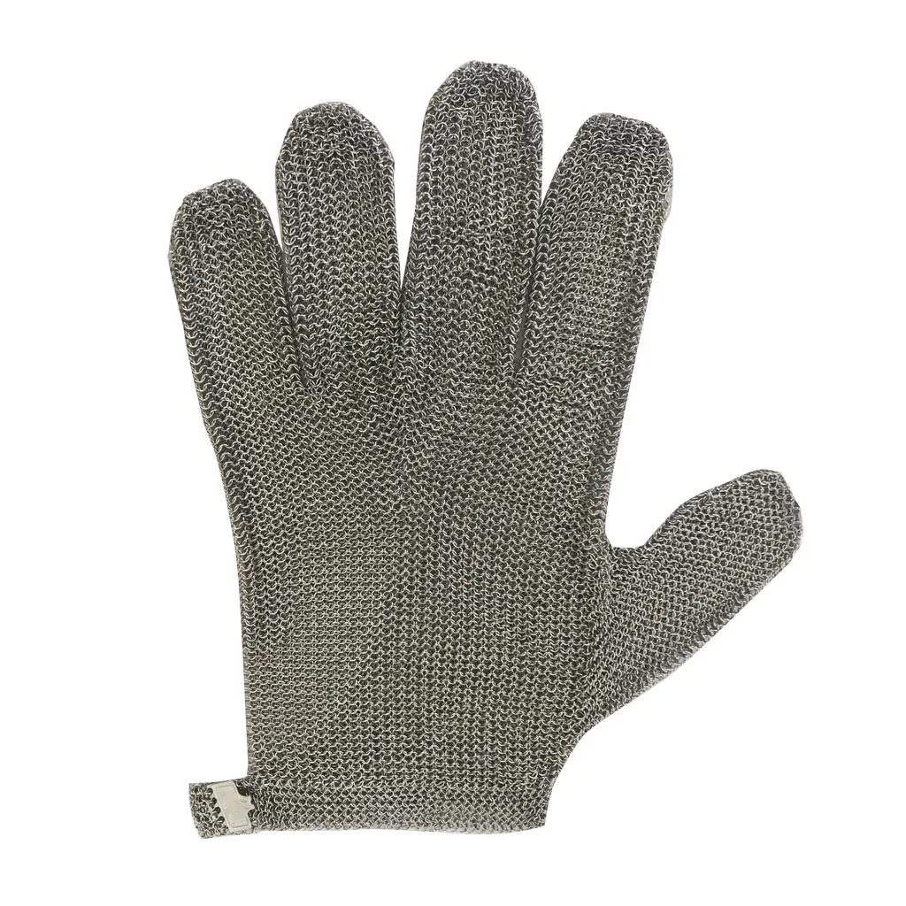 Butcher Food Contact 304L Five Finger Metal Hook Cut Resistant Stainless Steel Mesh Chain Mail Gloves