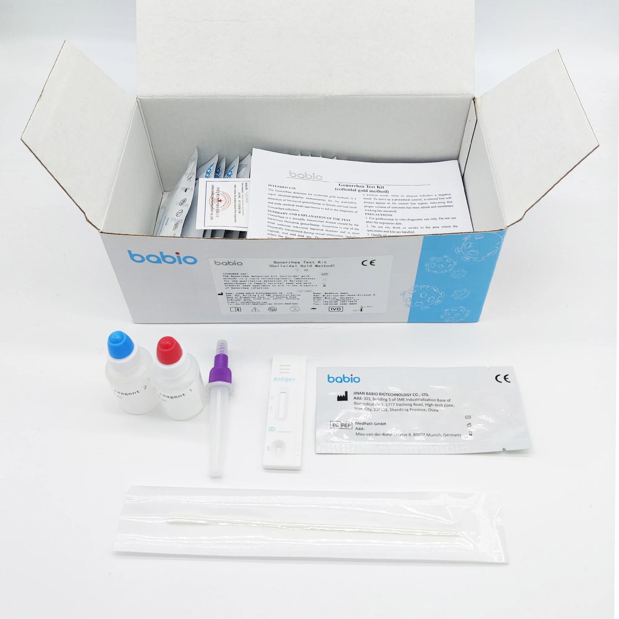Manual Gonorrhea Test Kit in Plastic Material Pathological Analysis Equipment