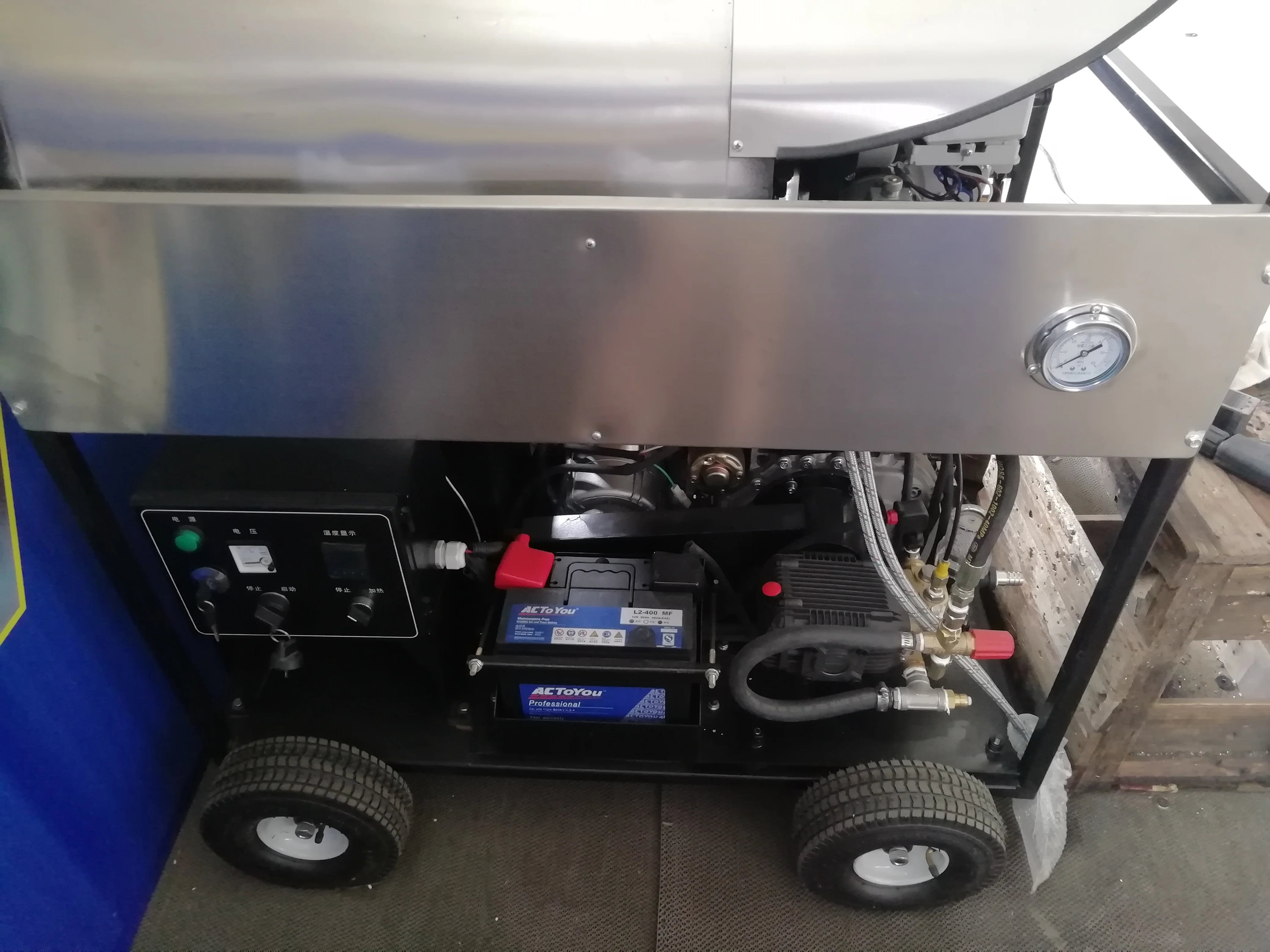 outdoor railway gas or diesel driven fuel heating type steam hot water high pressure washer