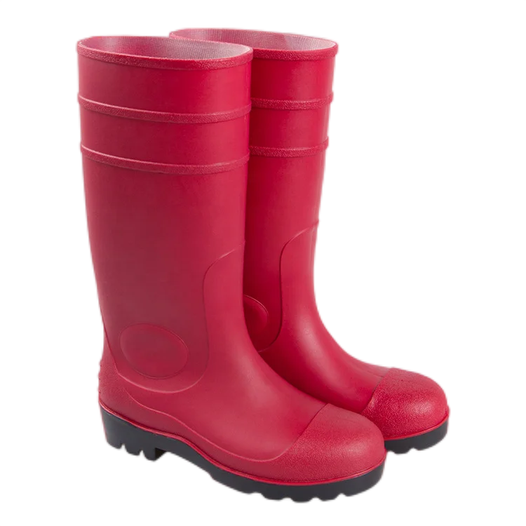 Waterproof Rubber Safety Wellington Rain PVC Boots Wholesale Steel Toe Safety PVC Gum Boots for Industry Fishing Construction