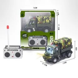 Hot Sale 1:64 Four-Way 27Mhz German style Army Green Remote Control Military Transport Vehicle RC car for kids other toy