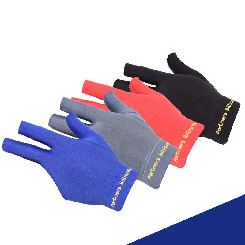 3 FingerGloves Pool Snooker Billiardsgloves Customized PU 1 piece Black Red Blue Color