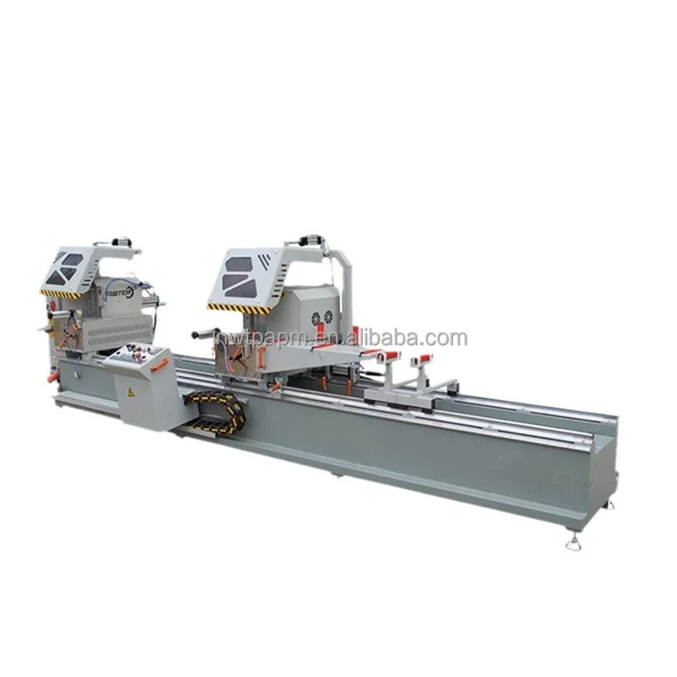 High efficiency aluminium profile cutting metal saw plastic holes pvc window double head cutter machine