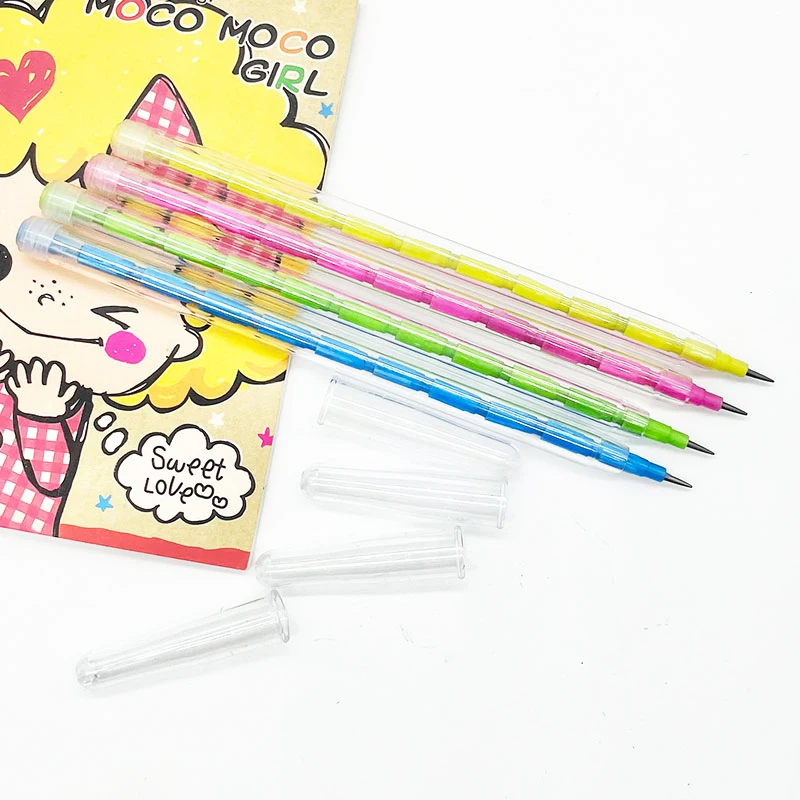Maxwri Plastic Bullet Push Pencil HB Mulit-Point Creative Push Point Pencil Non-Sharpening For School Kids Writing Drawing