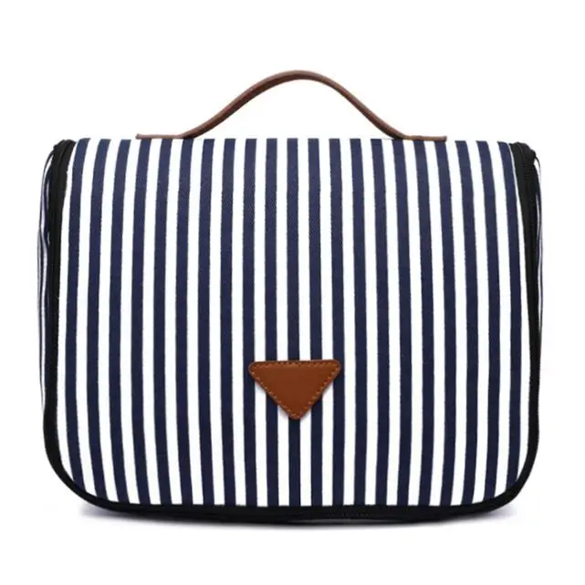 
Travel Fabric Hanging Organizer shampoo storage Black Toiletry Bag 