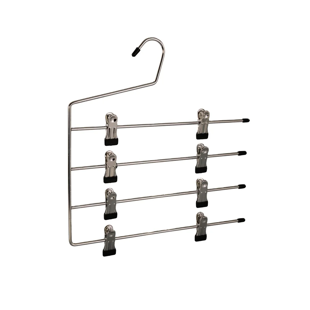 Outdoor Muti-Layer Metal Trouser Hangers Non-Slip Clothes Hangers for Skirts Socks Skirt Hangers with Clips