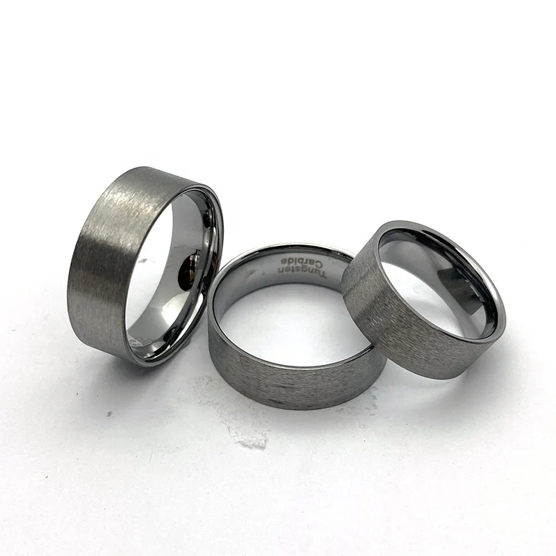 Custom High Quality Scratch Resistant Jewelry 8mm Tungsten Carbide Ring Core Liner Channel Ring Blank for Wood Inlay
