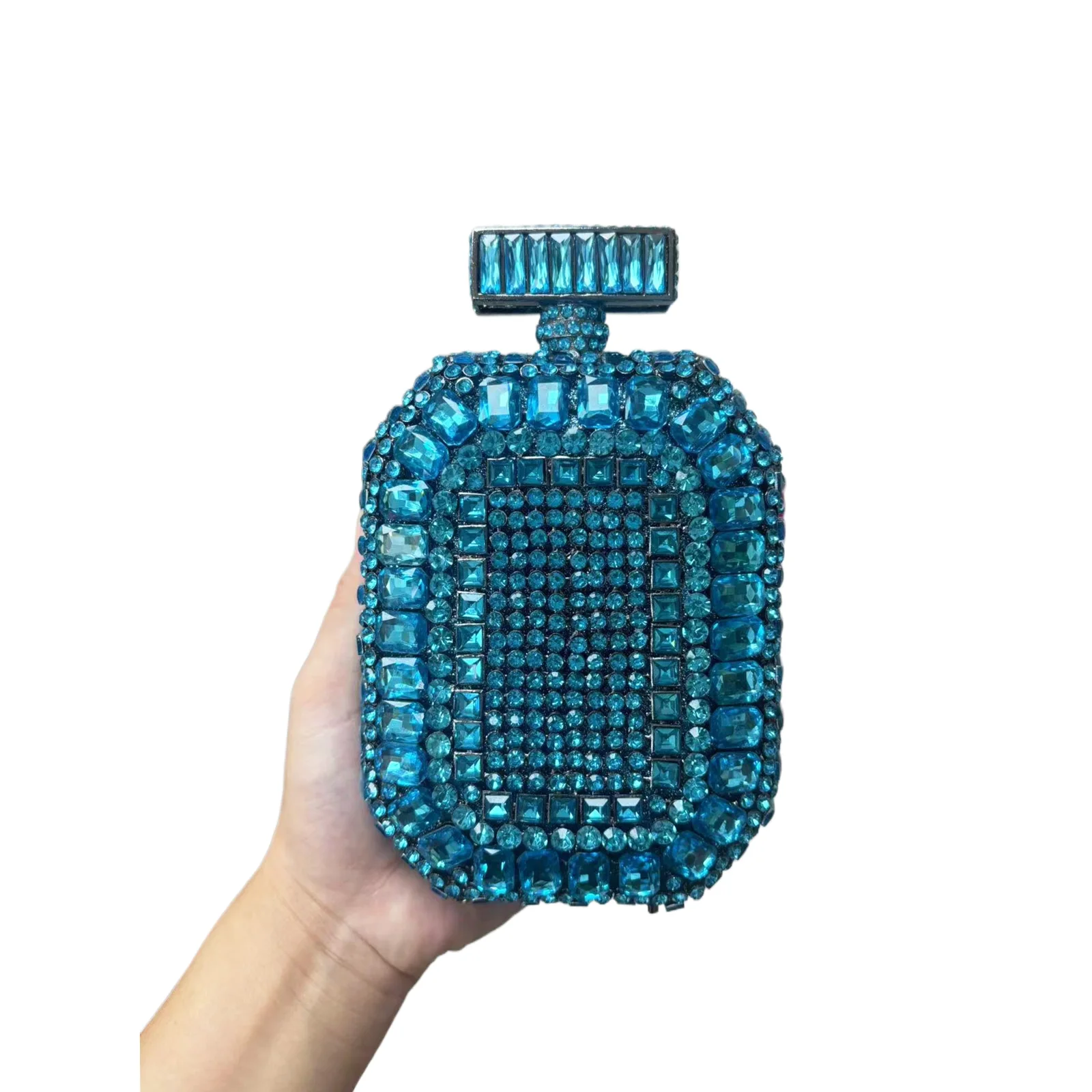 Perfume Shape Bottle Clutch Wedding Bridesmaids Evening Bag Luxury Gown Evening Crystal Party Diamond Rhinestone Purse for Women