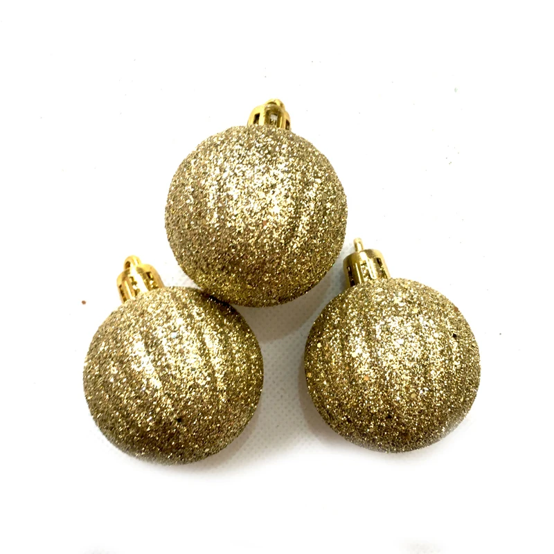 2024 New Design 8cm Christmas Ball with Bead Featuring  Flocking Embossing UV Printing Techniques