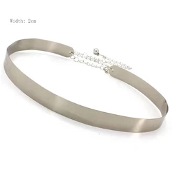 Высококачественный модный простой стиль золотая Женская Регулируемая цепочка пояс для платья