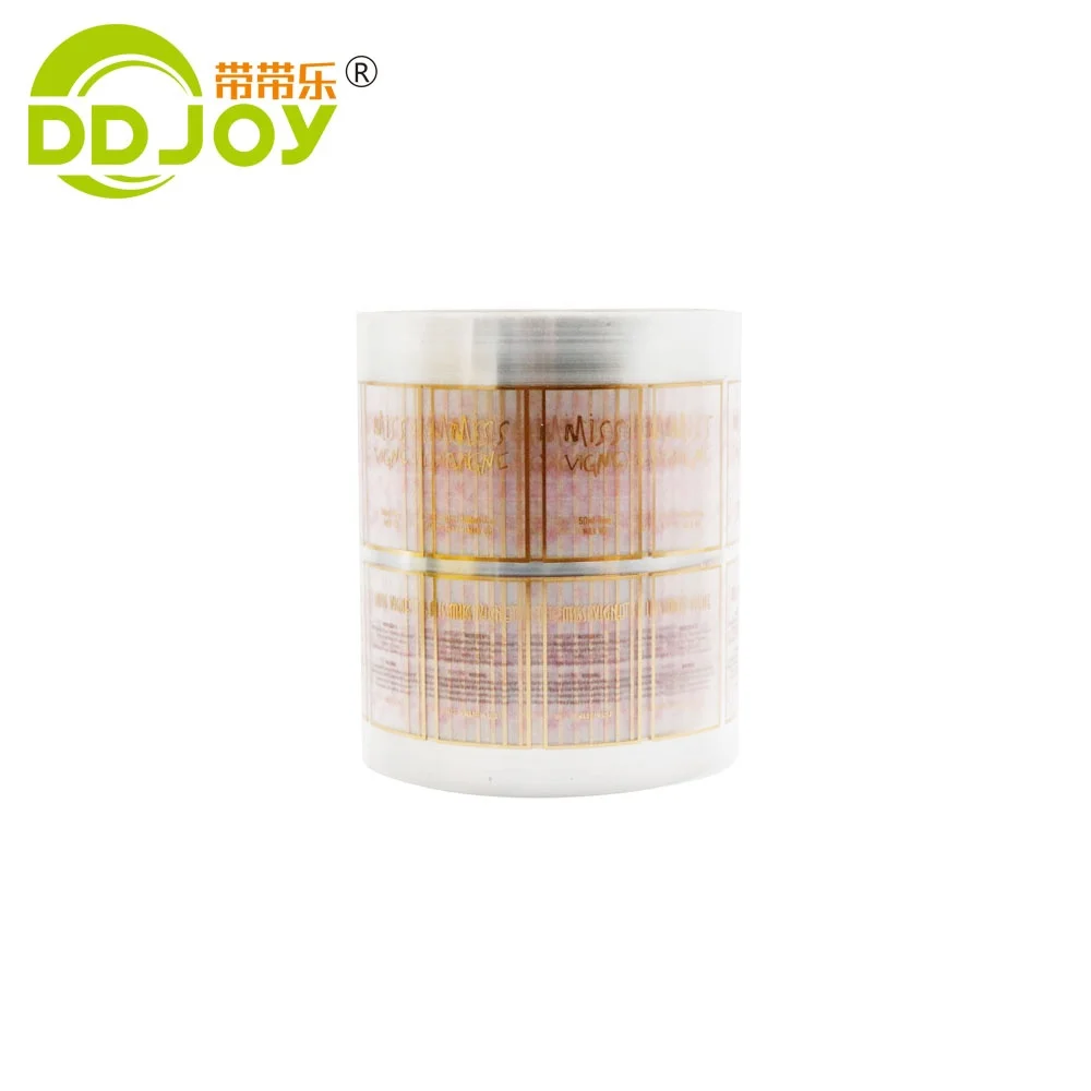 Self Adhesive Print Customized Private Logo Transparent Vinyl Sticker Clear Plastic Water Bottle Label Sticker