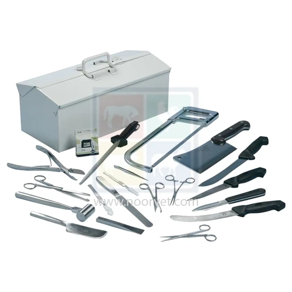 Veterinary Kits Stainless Steel Best Quality Postmortem Set drencher trocar Scissors forceps Scalpel Handle Dressing For
