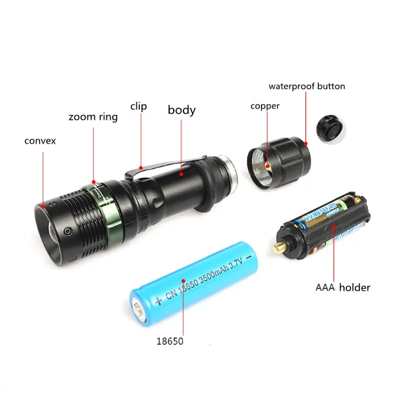 Led High Performance 700 Lumen Led Flashlights with Clip