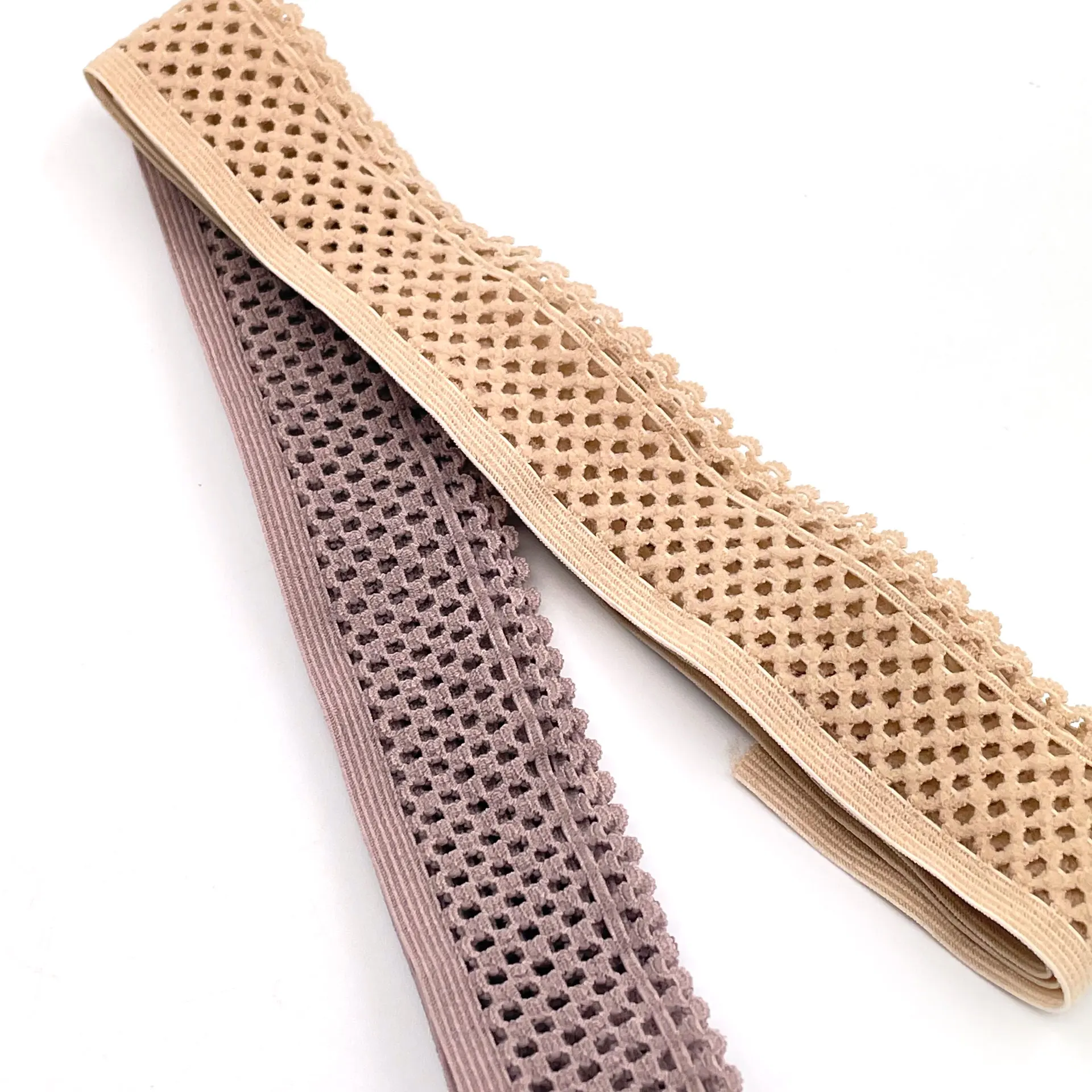 Fancy soft 27mm nylon knitted elastic  picot edge elastic lingerie underwear edging stretch lace trim band