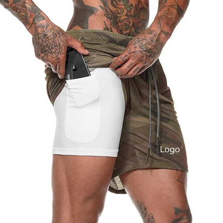 Custom Gray Compression Jogger Sweat Shorts Men Gym Training Shorts