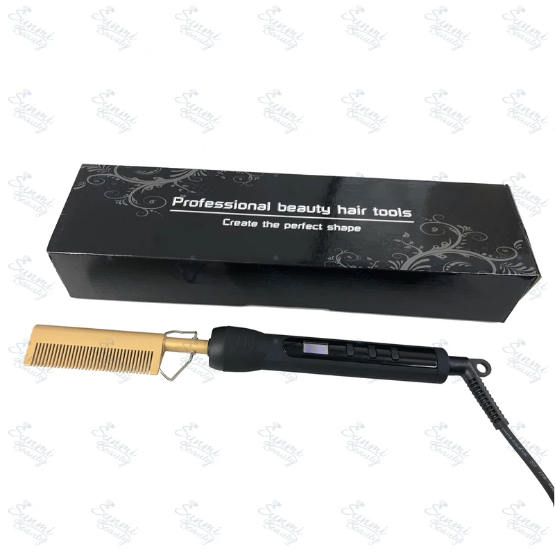 Wholesale Private Label Copper Electric Hot Comb 500 Degrees,Hair Straightener Bling Hot Combs,Custom Logo Hot Comb Electric