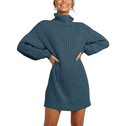 RTS Wholesale Spring  Fall long Sleeve Womens Sweaters Knitwear Women Oversized Sweater Dress