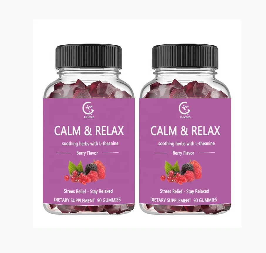 In stock Calming Gummies for Adults with Ashwagandha Relaxing Stress Gummies with L Theanine Better Mood Calm Vitamins Gummies