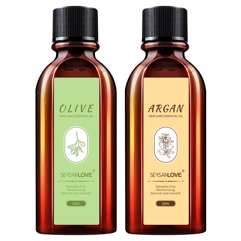 Wholesale Travel Size Organic Morocco Argan Olive Hair Care Essential Oil Dry Damaged Split Ends Hair Treatment Serum Oil OEM