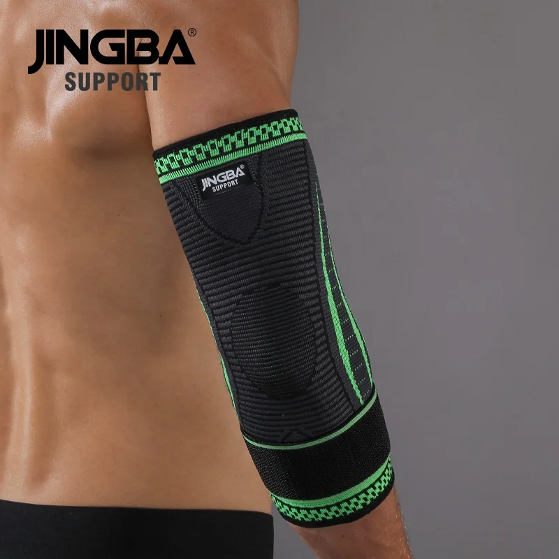 JINGBA Wholesale  Elastic Arm Sleeve Tennis 3D Knitting Outdoor Sports  Elbow Brace Football Elbow pads gym Elbow Sleeves