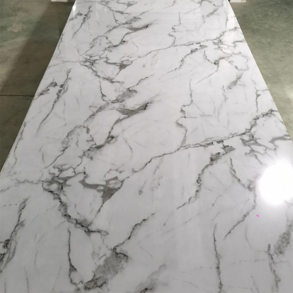 4x8 Wholesale Price High Glossy 1220*2440mm*3mm Decorative Pvc Marble Sheet For Wall Decoration